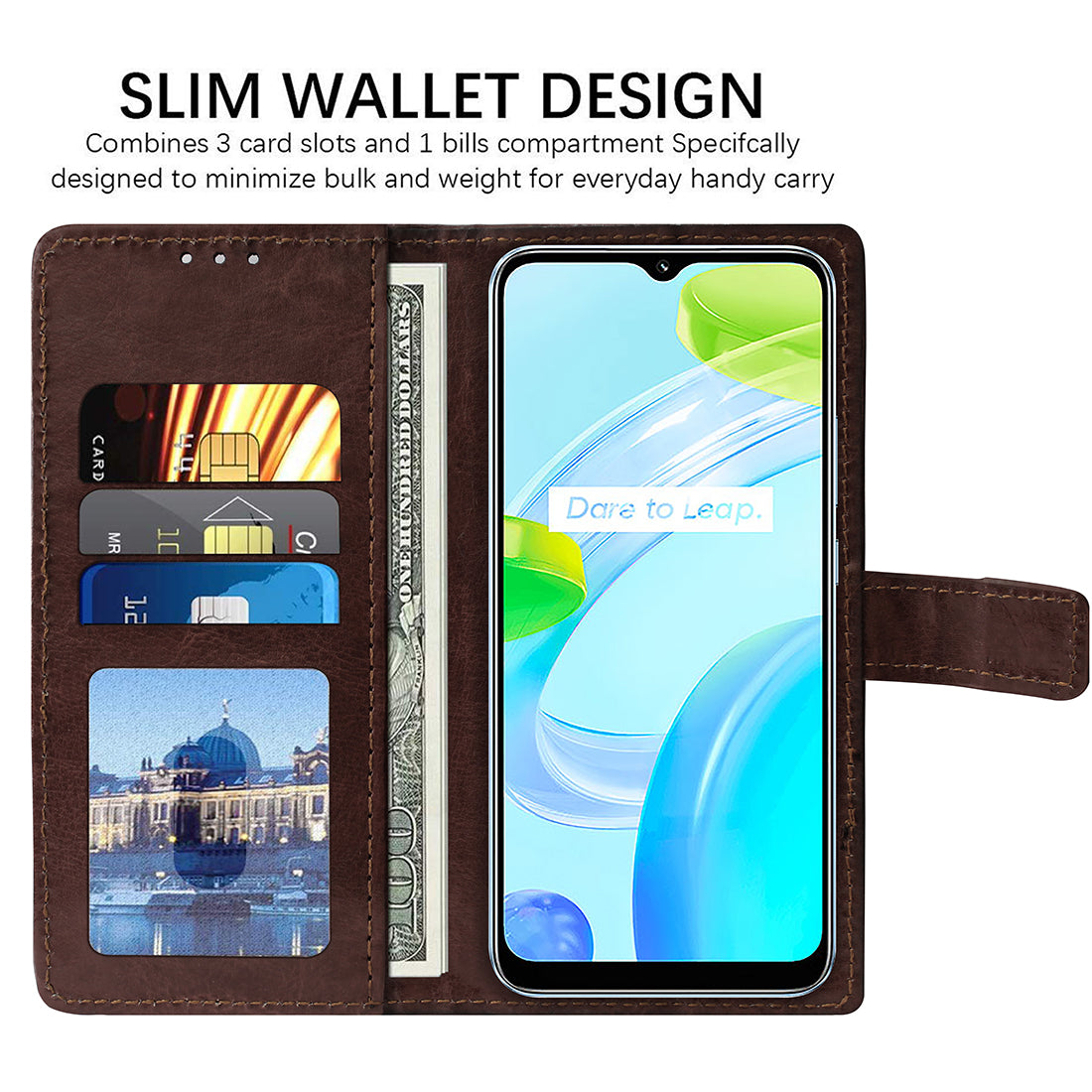 Premium Wallet Flip Cover for Realme C30 4G / C30s 4G / Narzo 50i Prime 4G