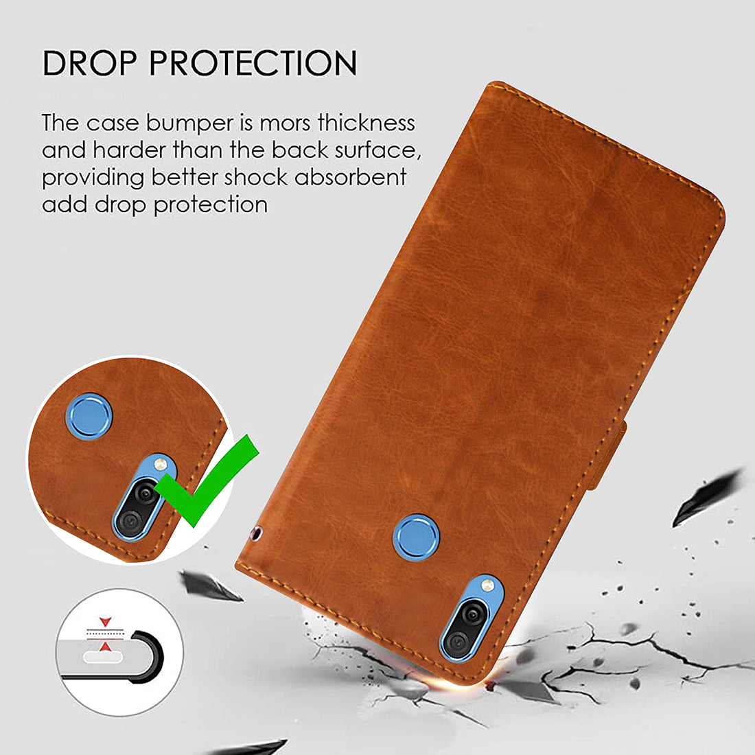 Premium Wallet Flip Cover for Huawei Honor Play