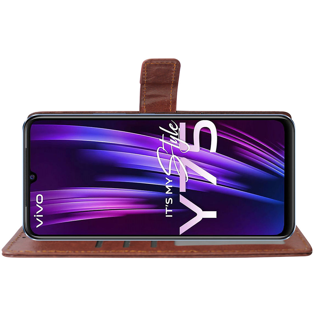 Premium Wallet Flip Cover for Vivo Y75 4G