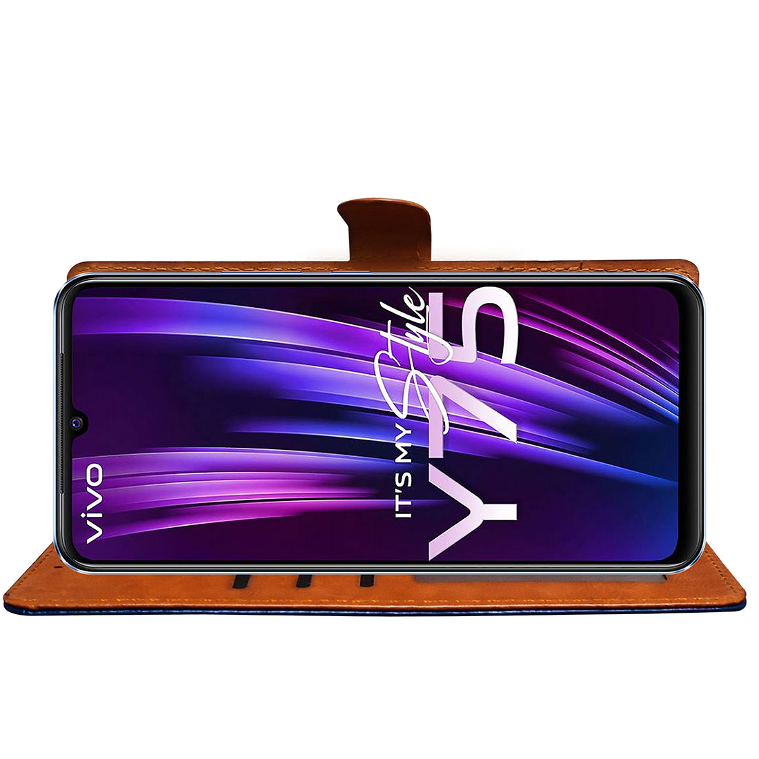 Premium Wallet Flip Cover for Vivo Y75 4G