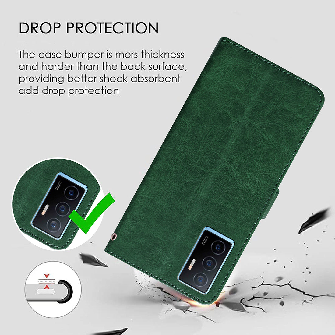 Premium Wallet Flip Cover for Vivo Y75 4G