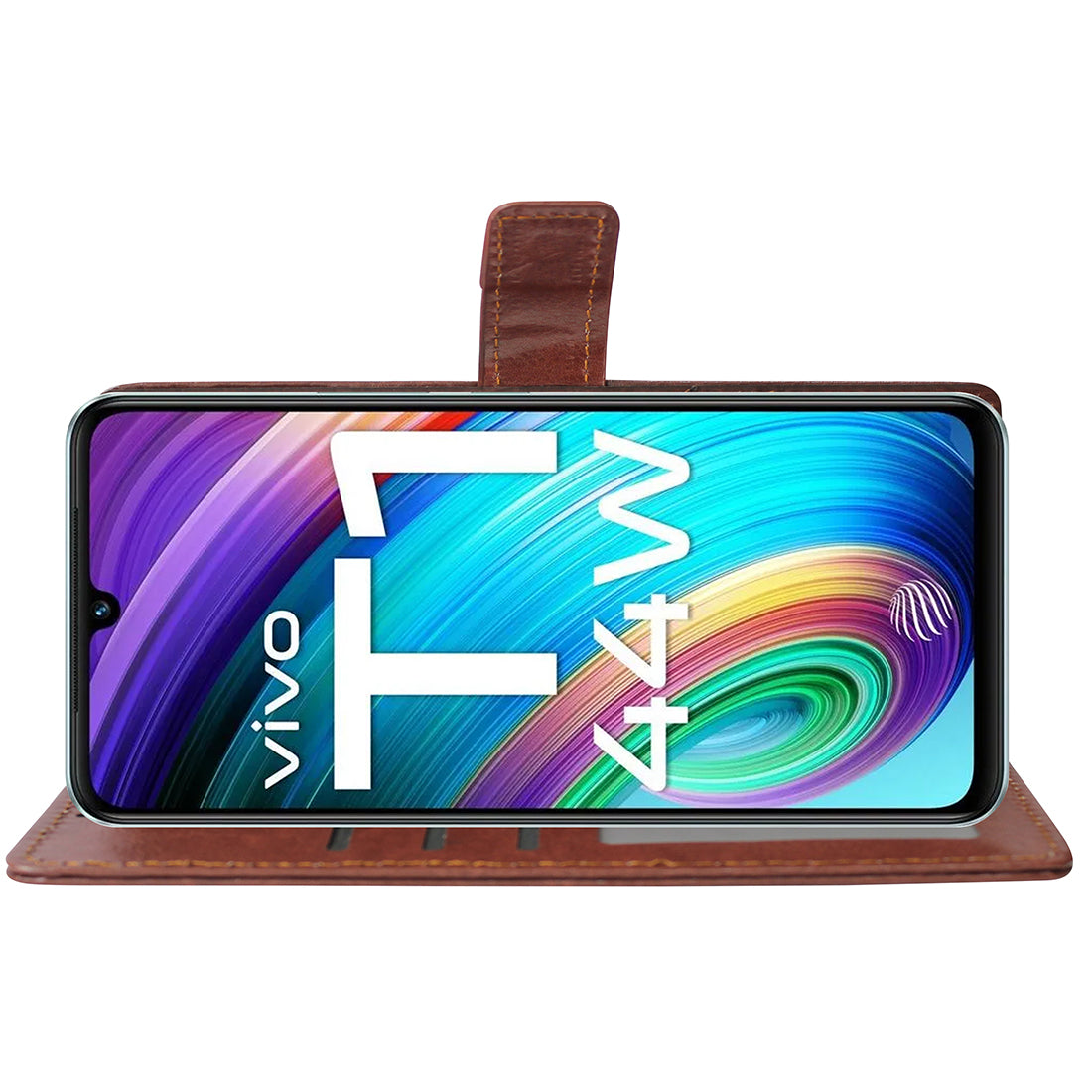Premium Wallet Flip Cover for Vivo T1 44W 4G