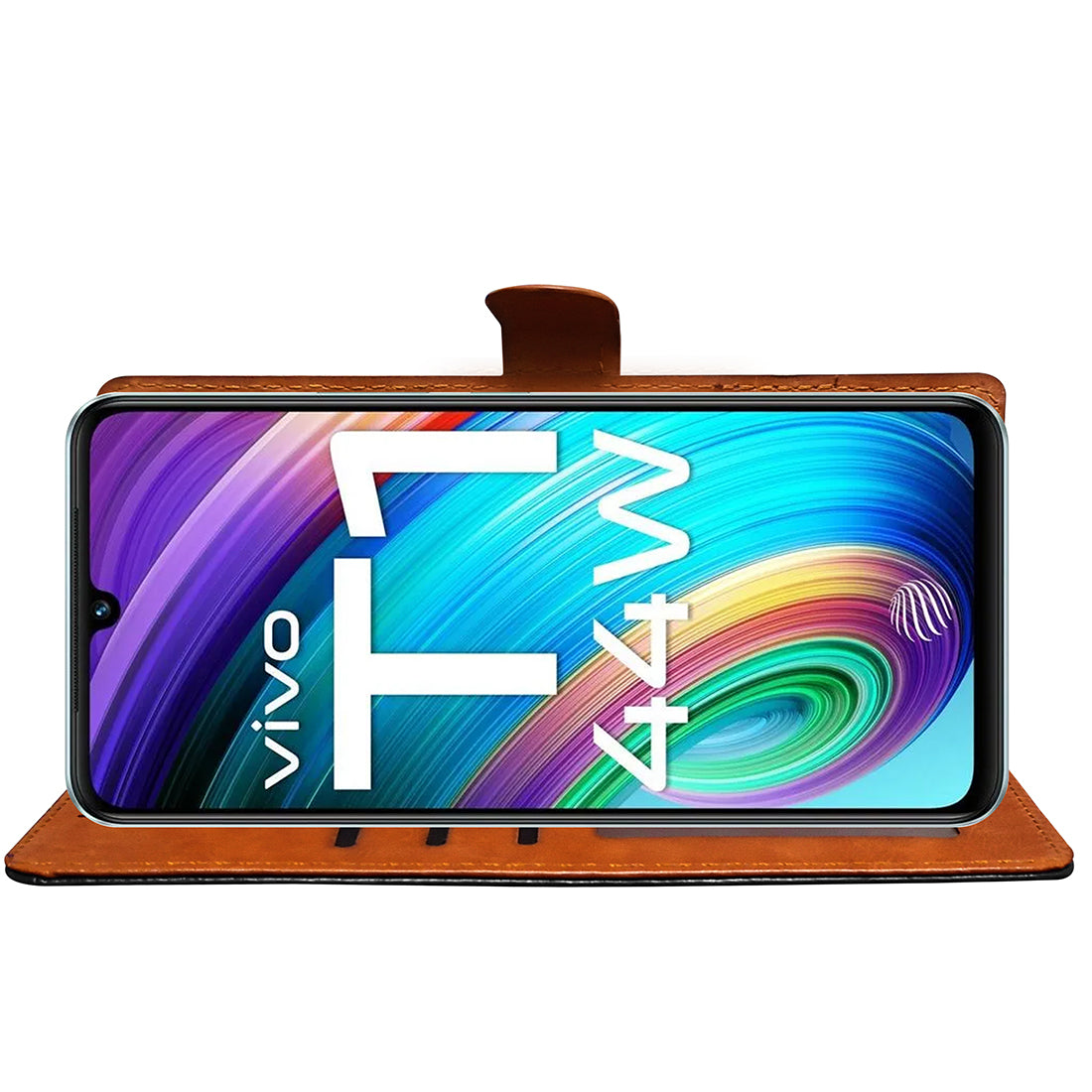 Premium Wallet Flip Cover for Vivo T1 44W 4G