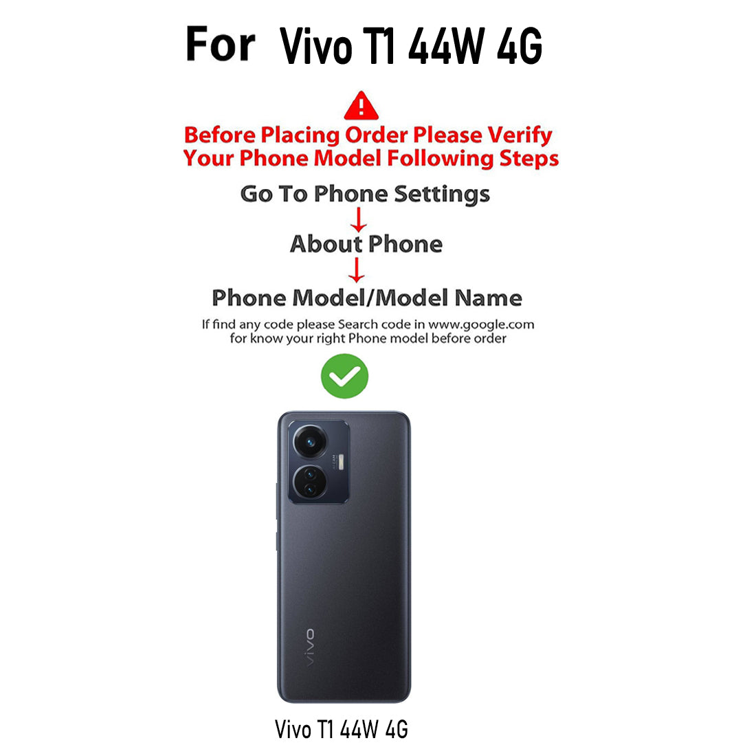 Premium Wallet Flip Cover for Vivo T1 44W 4G