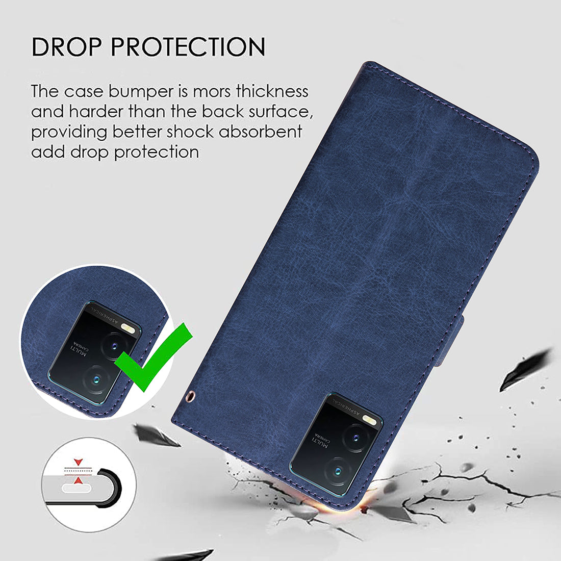 Premium Wallet Flip Cover for Vivo T1x 4G