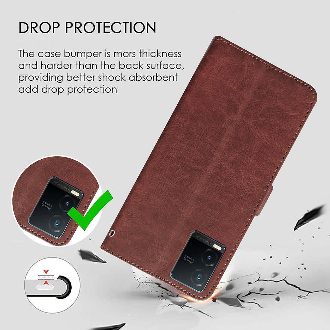 Premium Wallet Flip Cover for Vivo T1x 4G