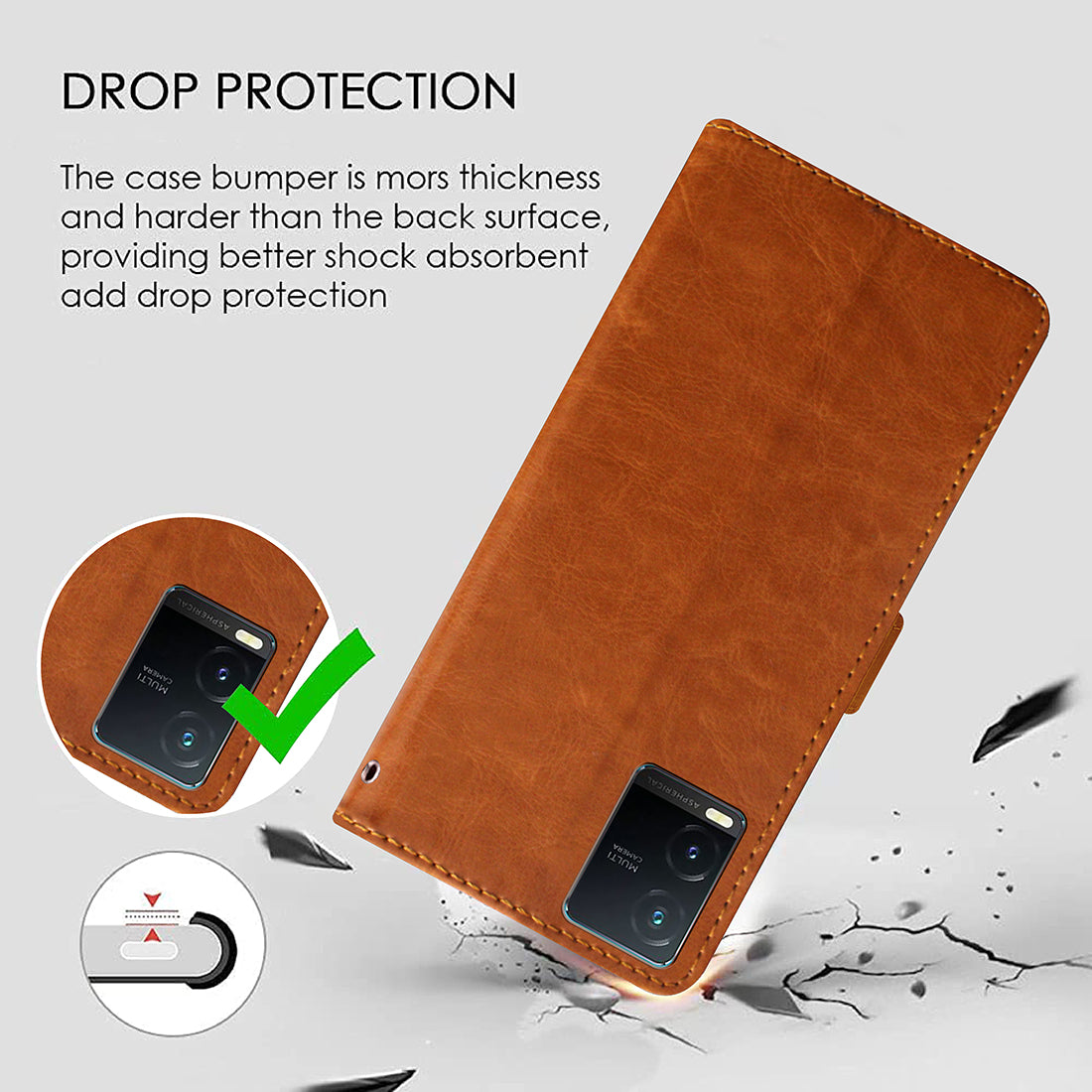 Premium Wallet Flip Cover for Vivo T1x 4G