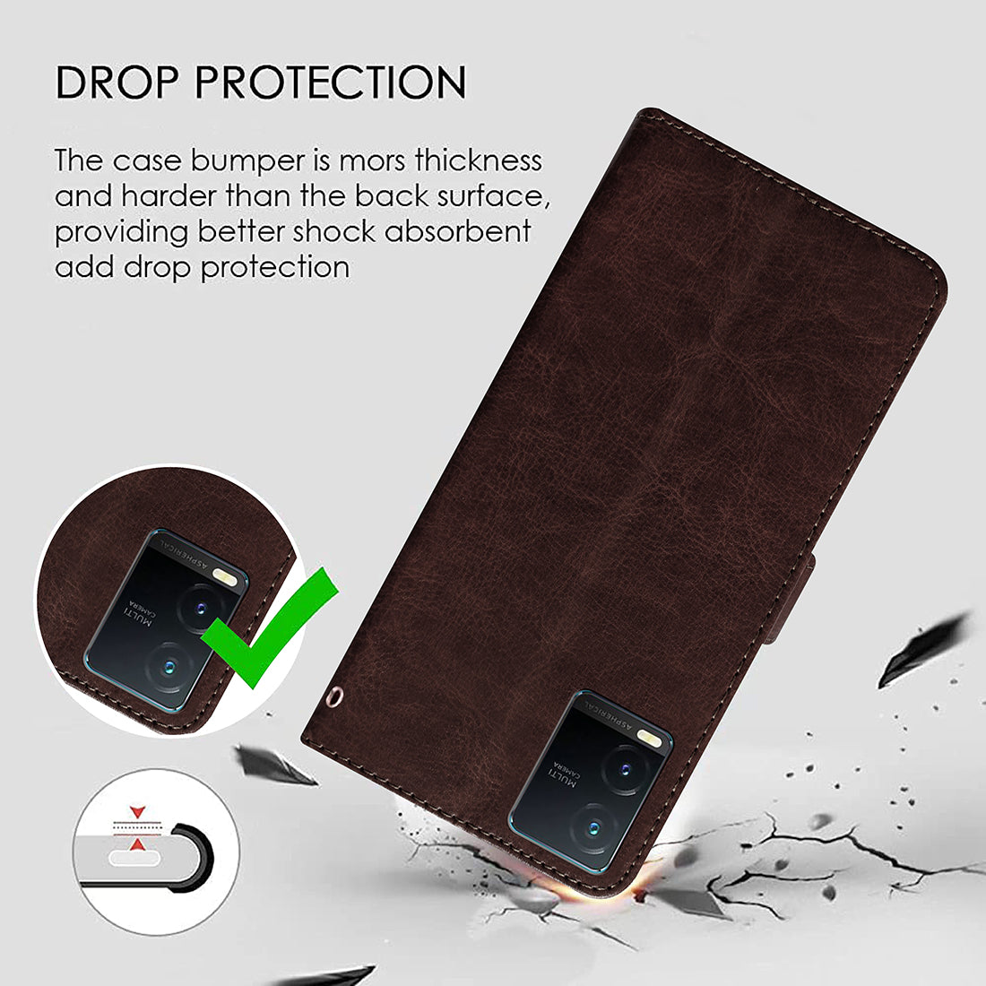 Premium Wallet Flip Cover for Vivo T1x 4G