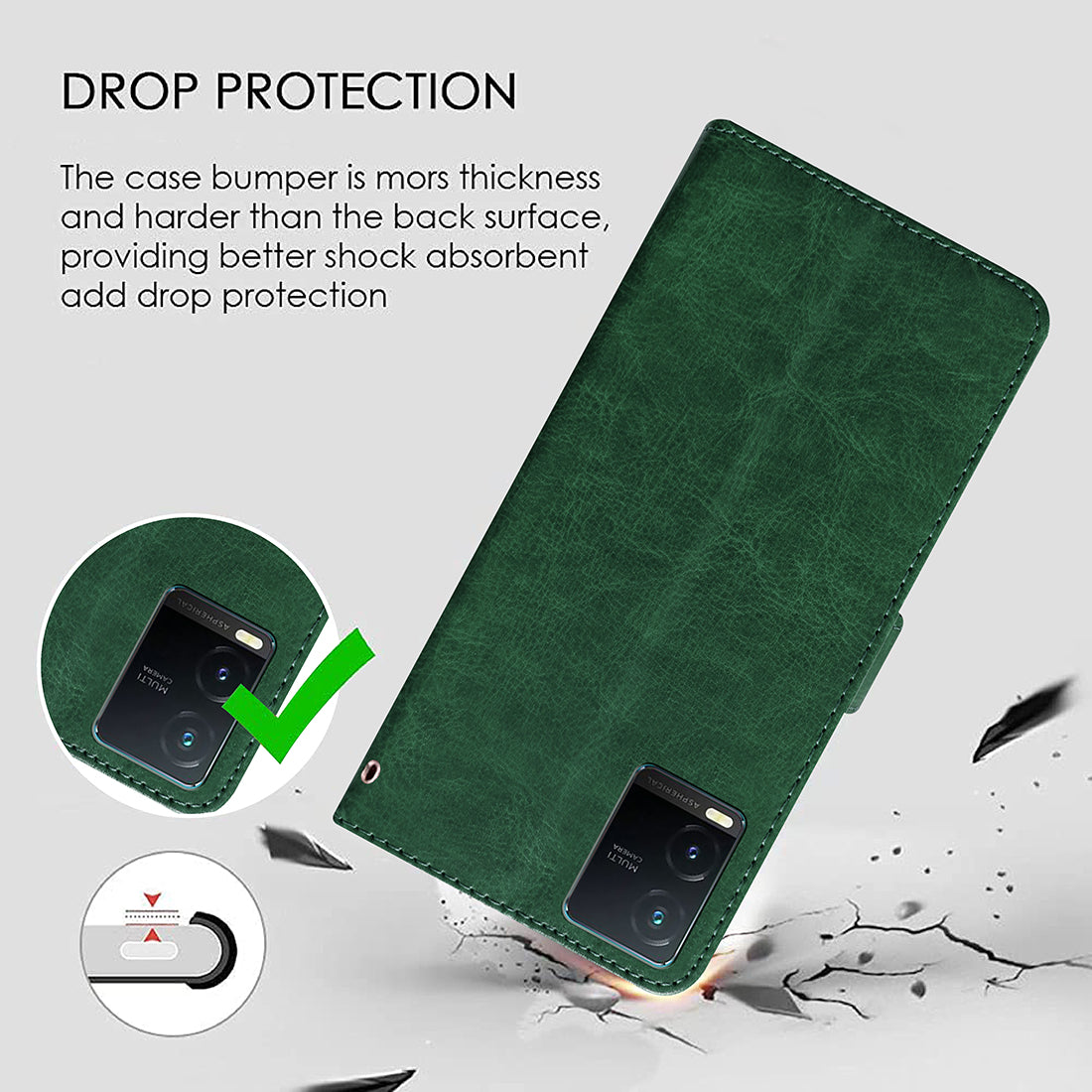 Premium Wallet Flip Cover for Vivo T1x 4G