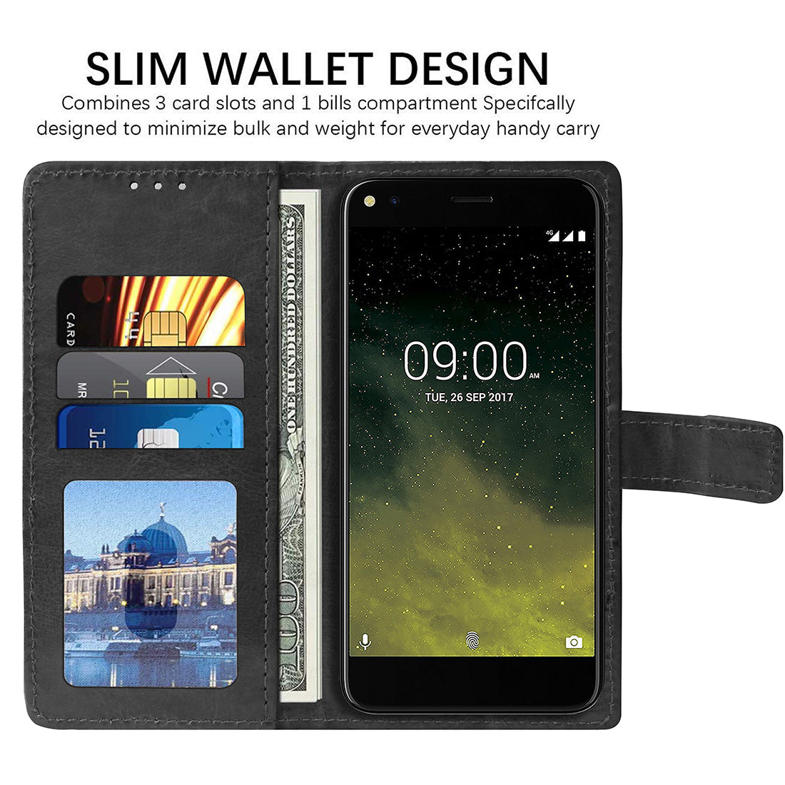 Premium Wallet Flip Cover for Lava Z70 4G