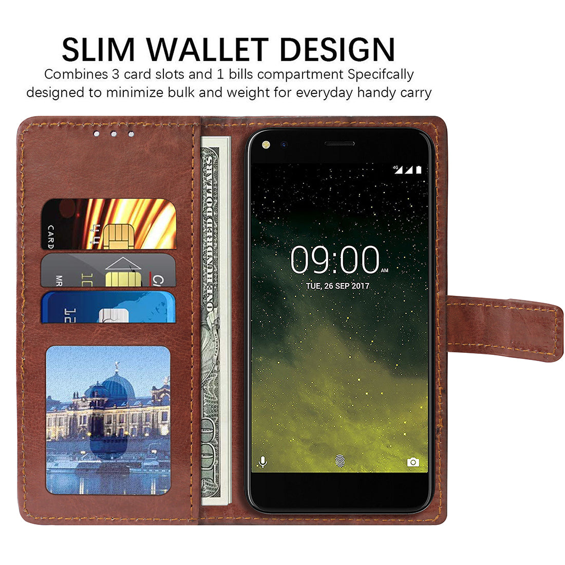 Premium Wallet Flip Cover for Lava Z70 4G