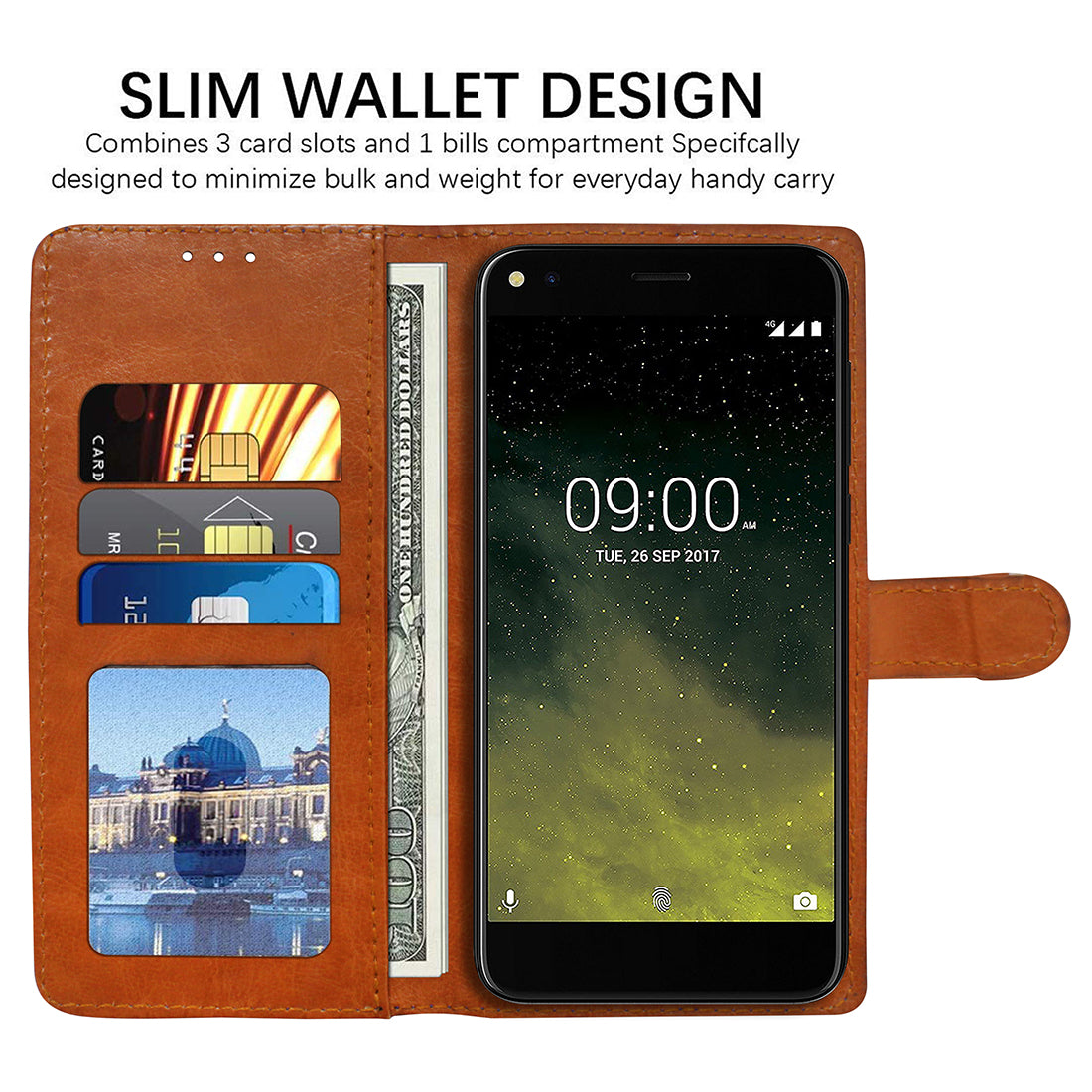 Premium Wallet Flip Cover for Lava Z70 4G