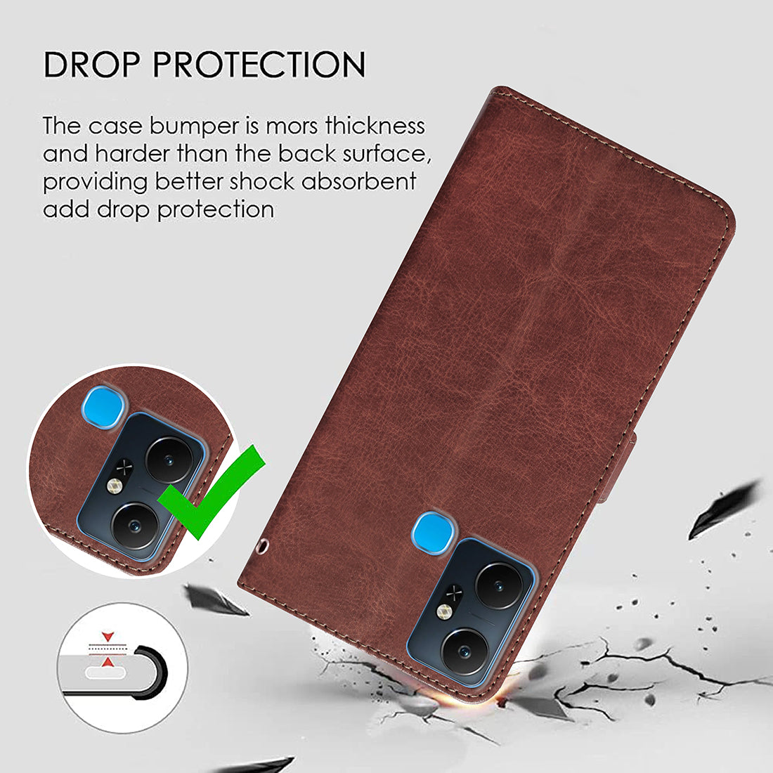 Premium Wallet Flip Cover for Infinix Smart 6 Plus 4G