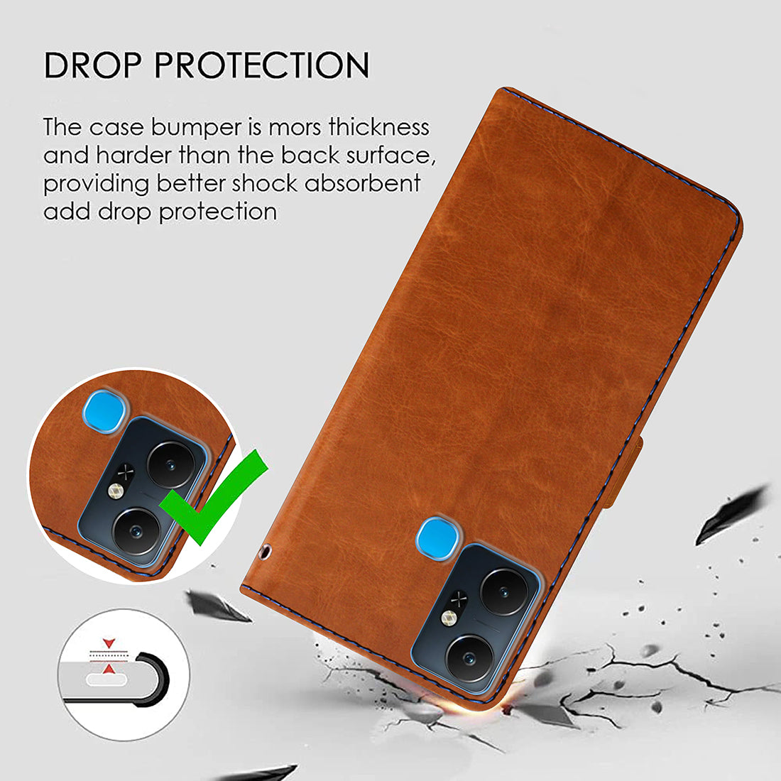 Premium Wallet Flip Cover for Infinix Smart 6 Plus 4G