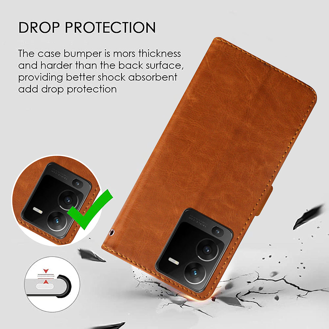 Premium Wallet Flip Cover for Vivo V25 5G