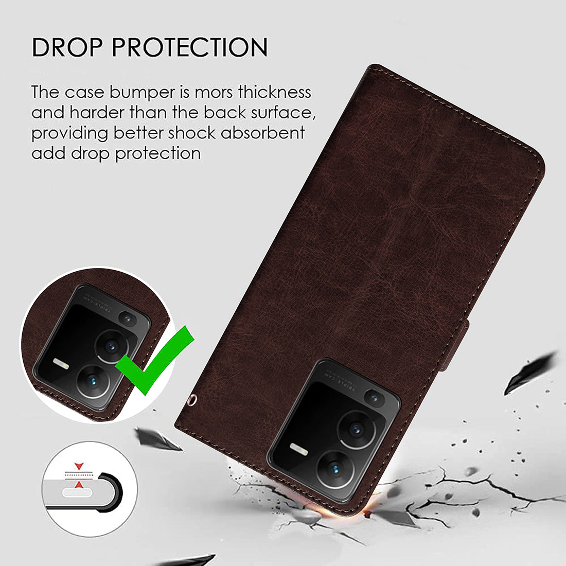 Premium Wallet Flip Cover for Vivo V25 Pro 5G
