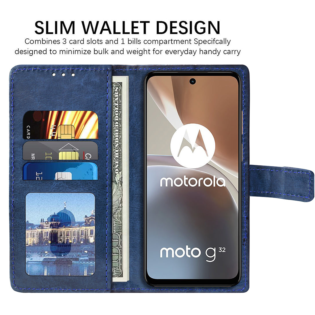 Premium Wallet Flip Cover for Motorola Moto G32 4G