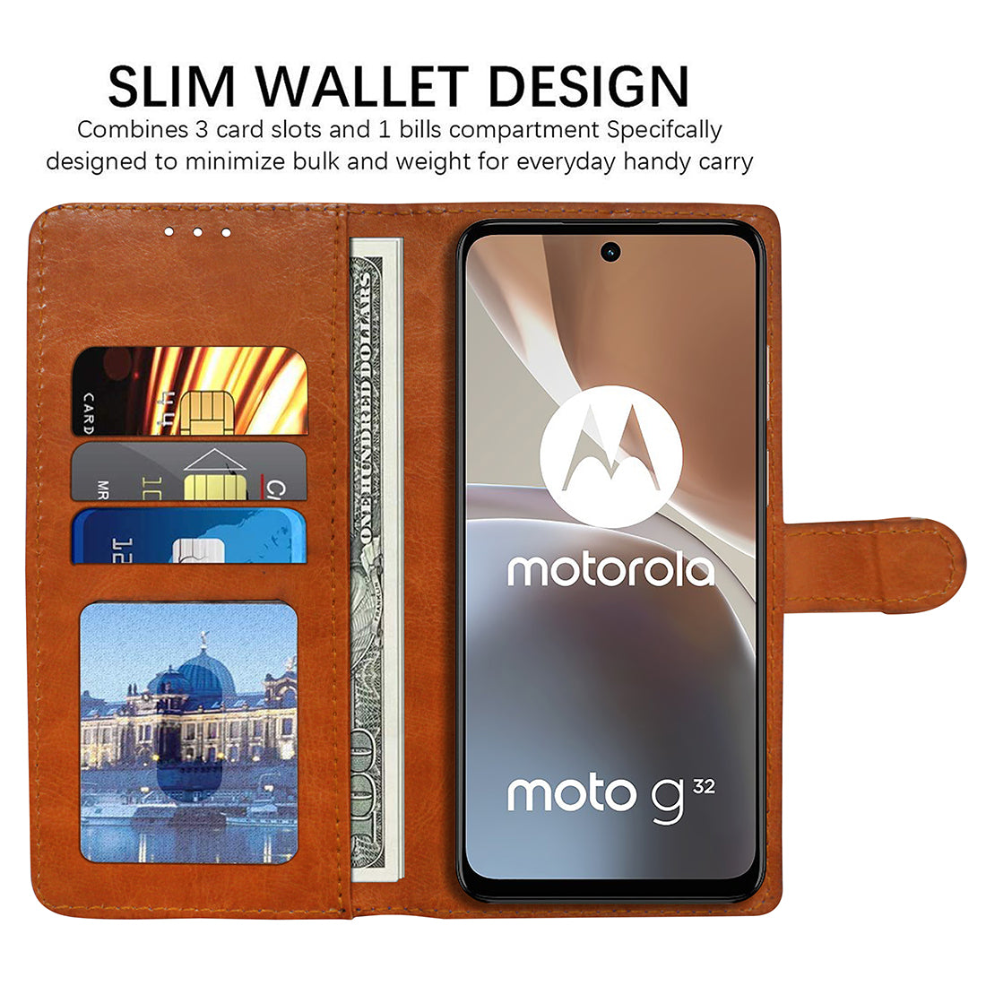 Premium Wallet Flip Cover for Motorola Moto G32 4G