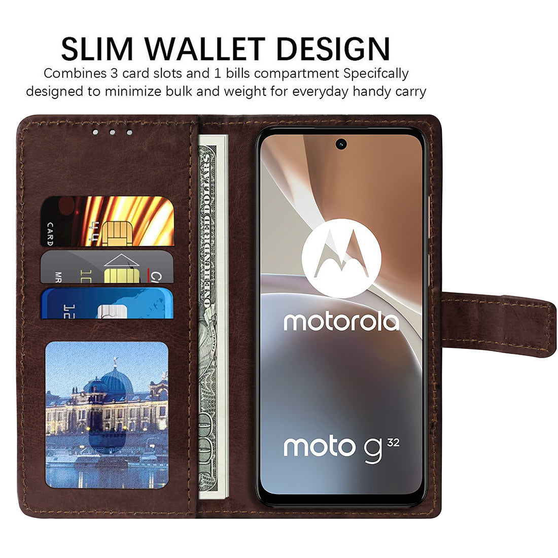 Premium Wallet Flip Cover for Motorola Moto G32 4G