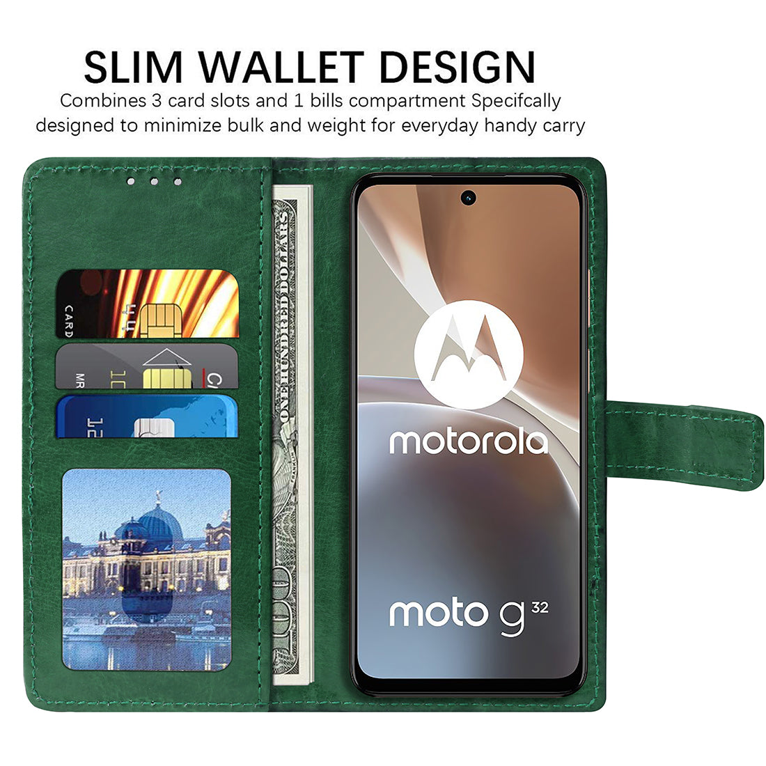 Premium Wallet Flip Cover for Motorola Moto G32 4G