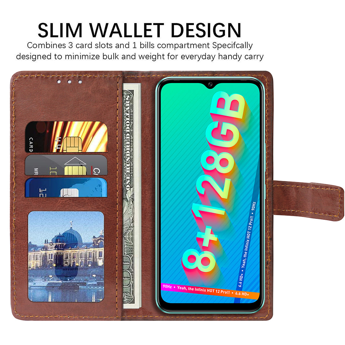 Premium Wallet Flip Cover for Infinix Hot 12 Pro 4G