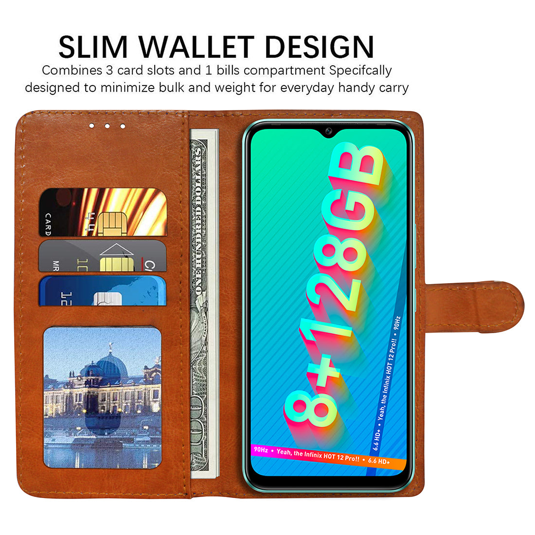 Premium Wallet Flip Cover for Infinix Hot 12 Pro 4G