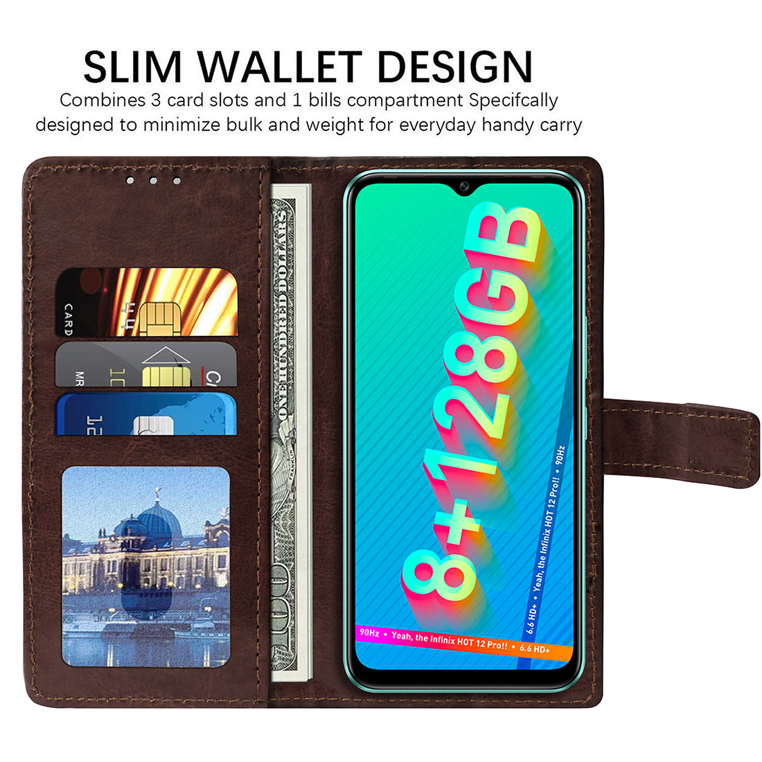 Premium Wallet Flip Cover for Infinix Hot 12 Pro 4G