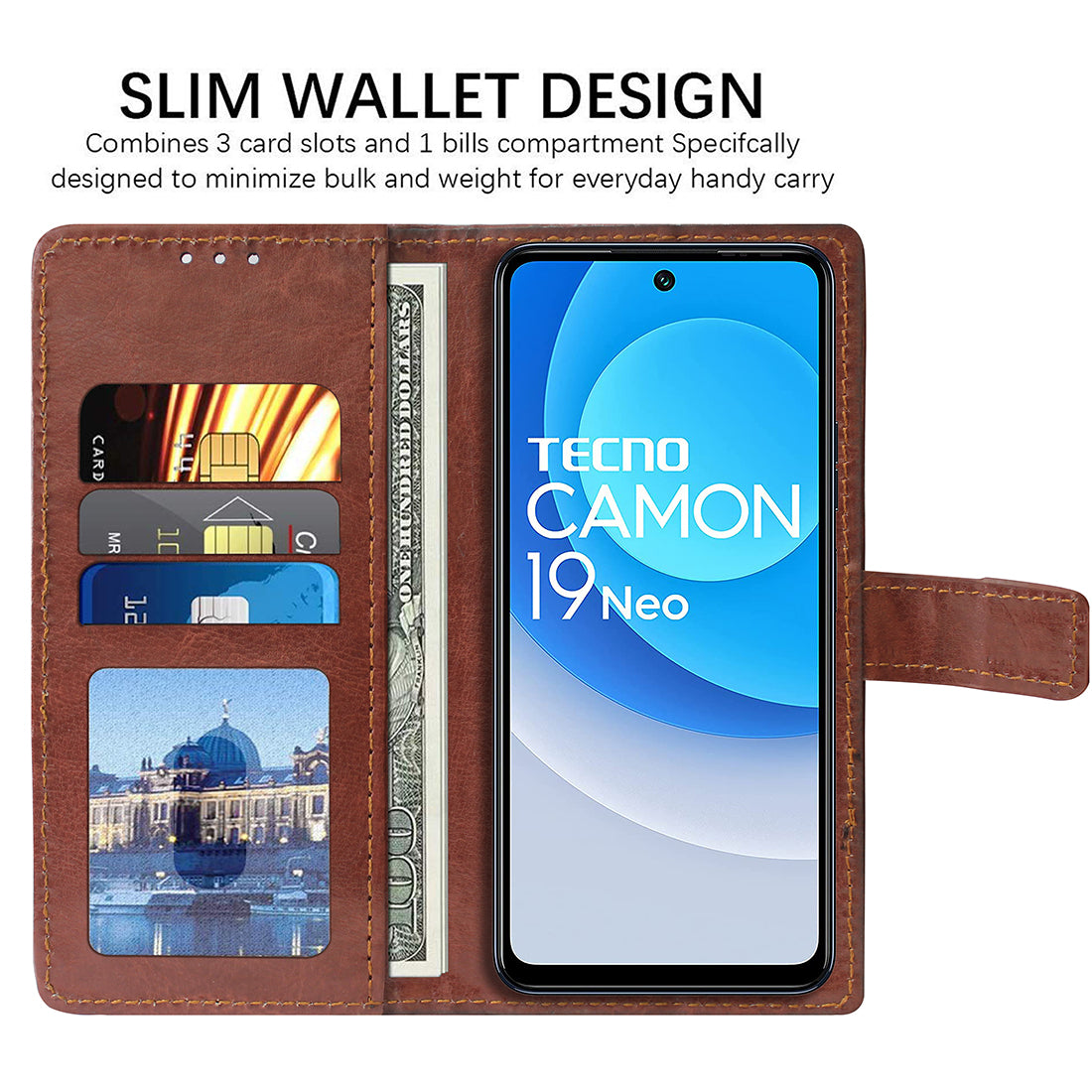 Premium Wallet Flip Cover for Tecno Camon 19 Neo 4G