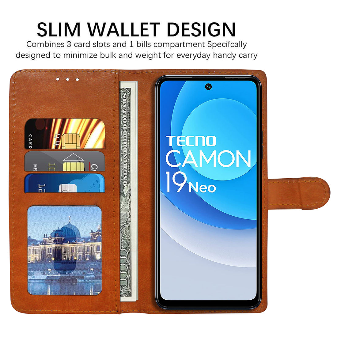 Premium Wallet Flip Cover for Tecno Camon 19 Neo 4G