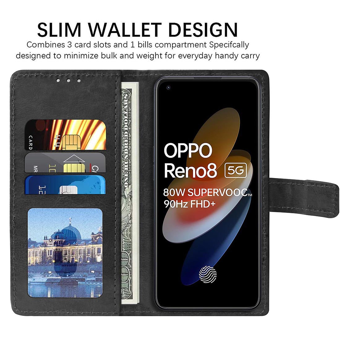 Premium Wallet Flip Cover for Oppo Reno8 5G