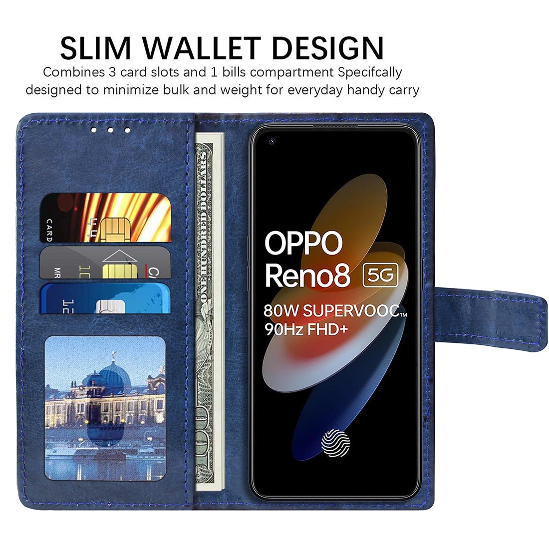 Premium Wallet Flip Cover for Oppo Reno8 5G