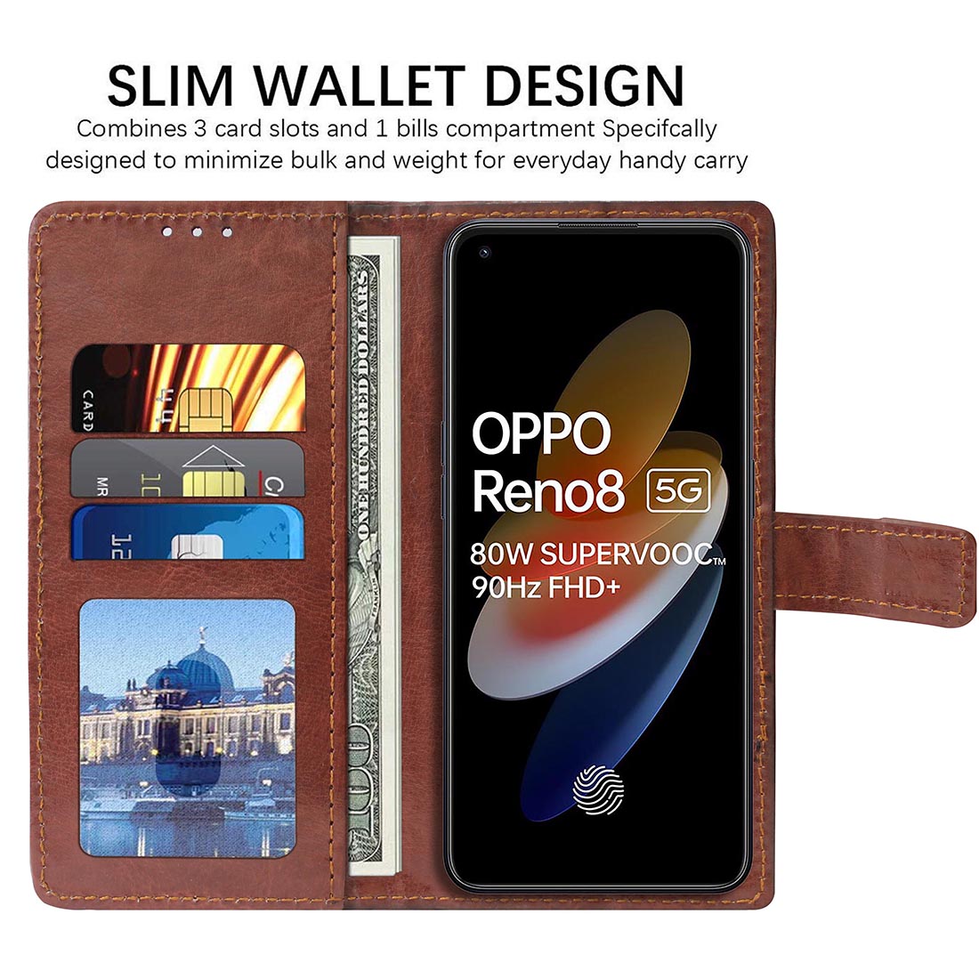 Premium Wallet Flip Cover for Oppo Reno8 5G