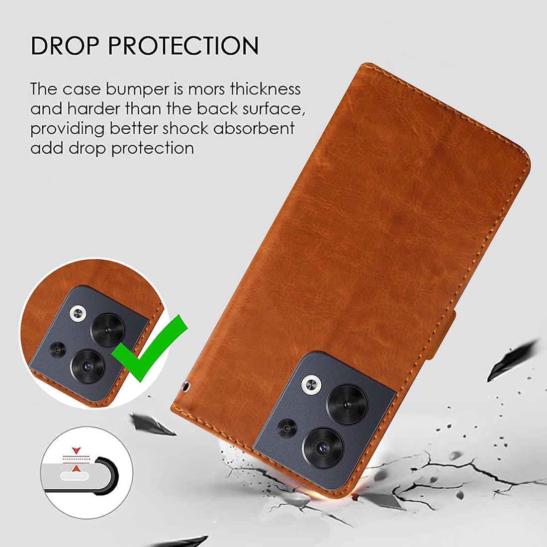 Premium Wallet Flip Cover for Oppo Reno8 5G