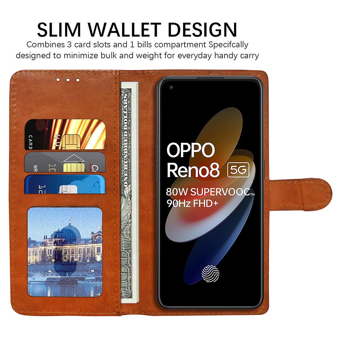 Premium Wallet Flip Cover for Oppo Reno8 5G