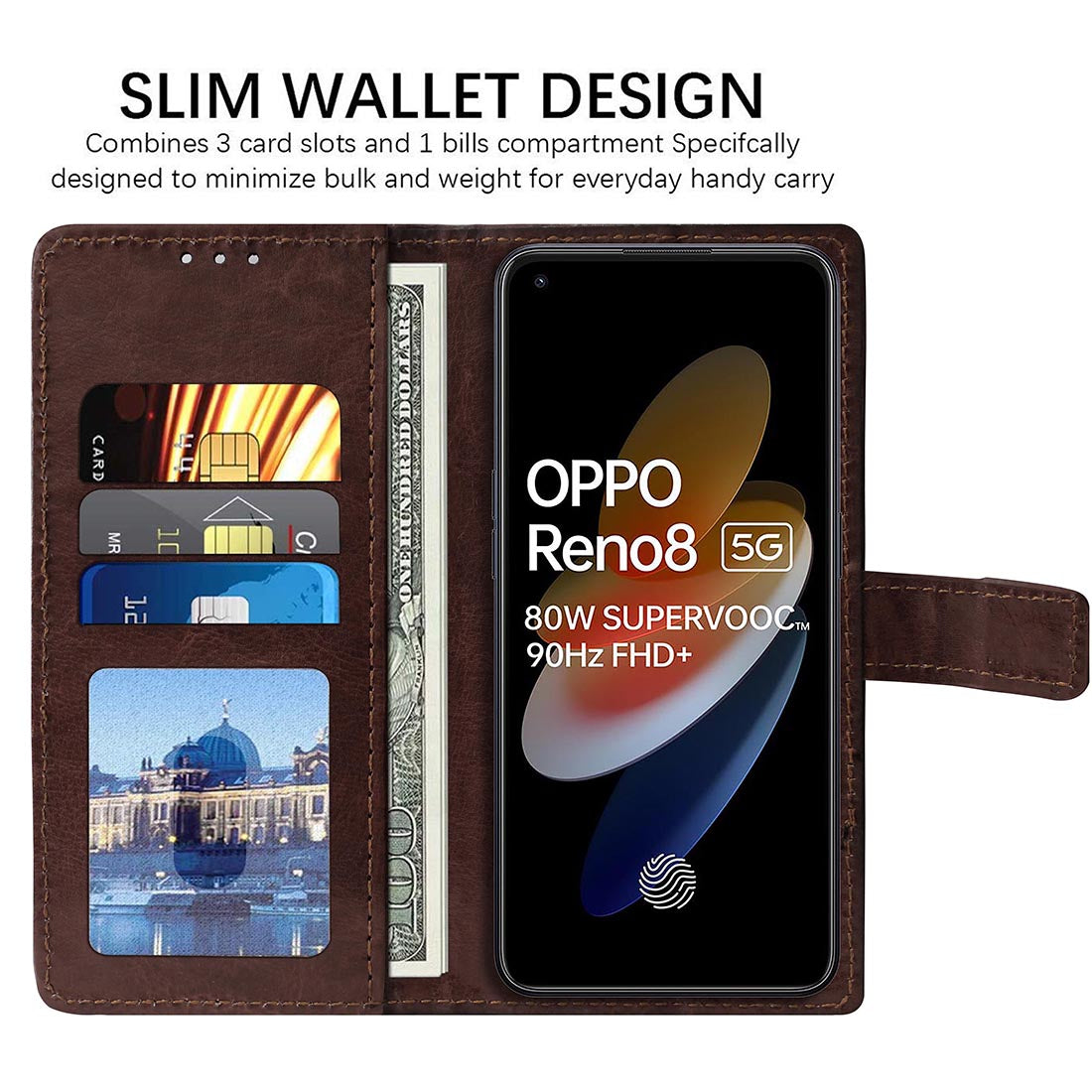 Premium Wallet Flip Cover for Oppo Reno8 5G