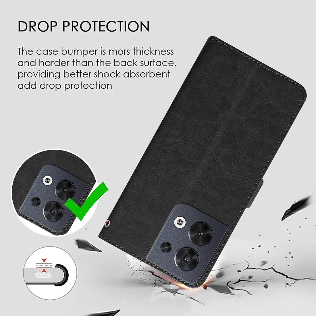 Premium Wallet Flip Cover for Oppo Reno8 Pro 5G