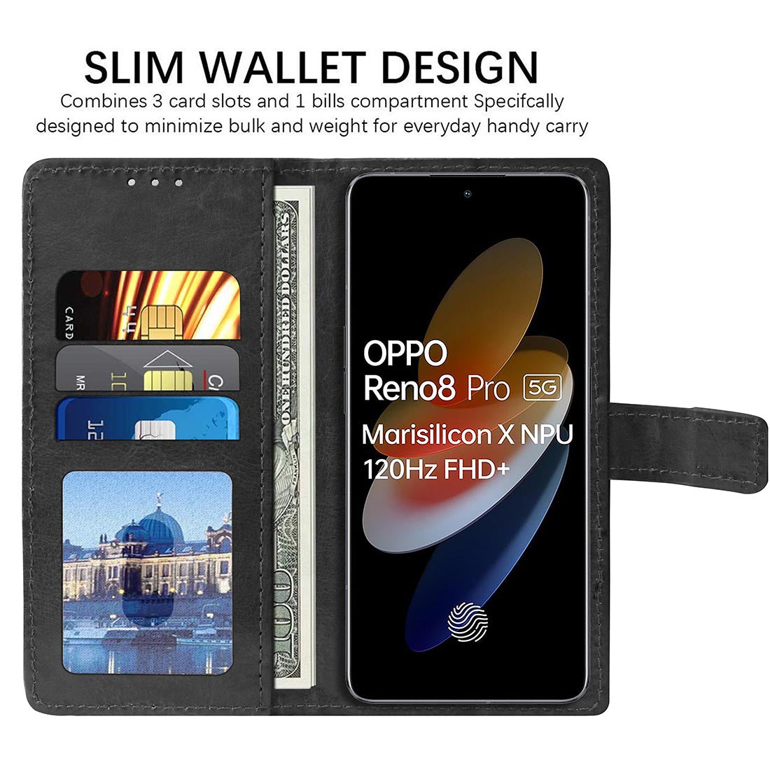 Premium Wallet Flip Cover for Oppo Reno8 Pro 5G