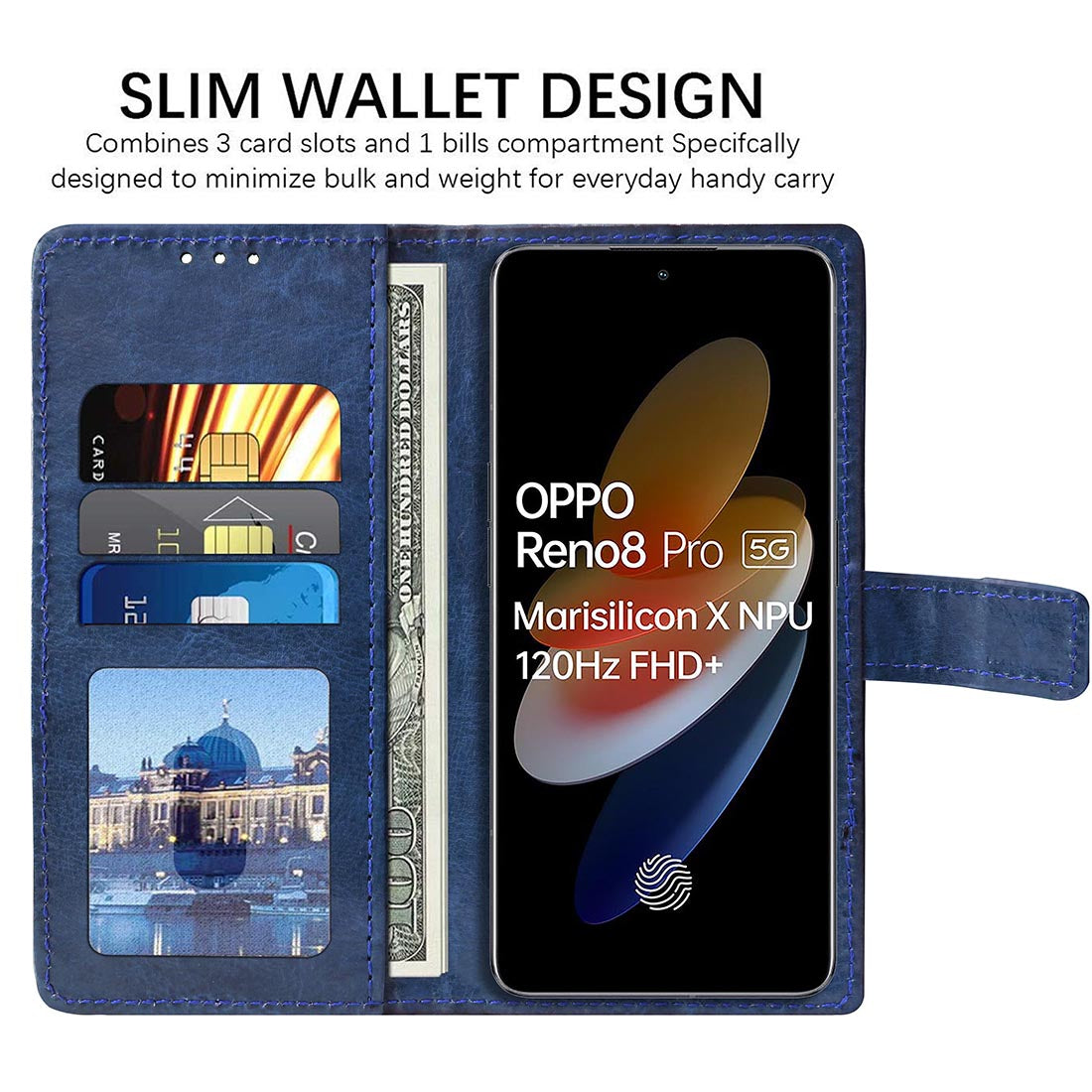 Premium Wallet Flip Cover for Oppo Reno8 Pro 5G