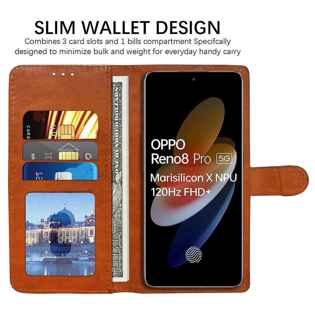 Premium Wallet Flip Cover for Oppo Reno8 Pro 5G