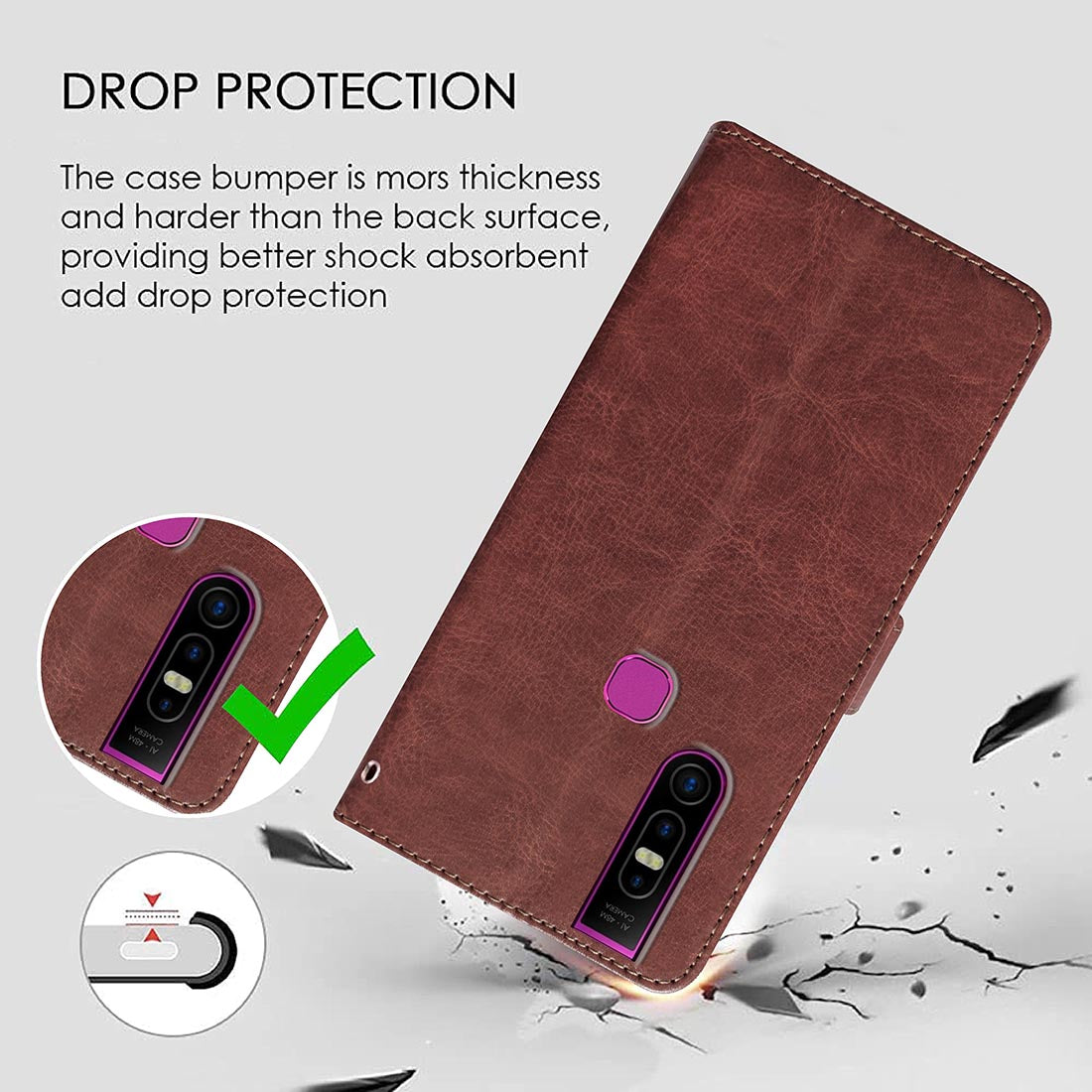 Premium Wallet Flip Cover for Infinix S5 Pro 4G