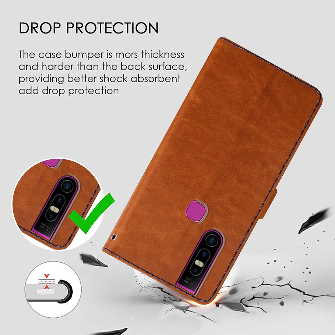 Premium Wallet Flip Cover for Infinix S5 Pro 4G