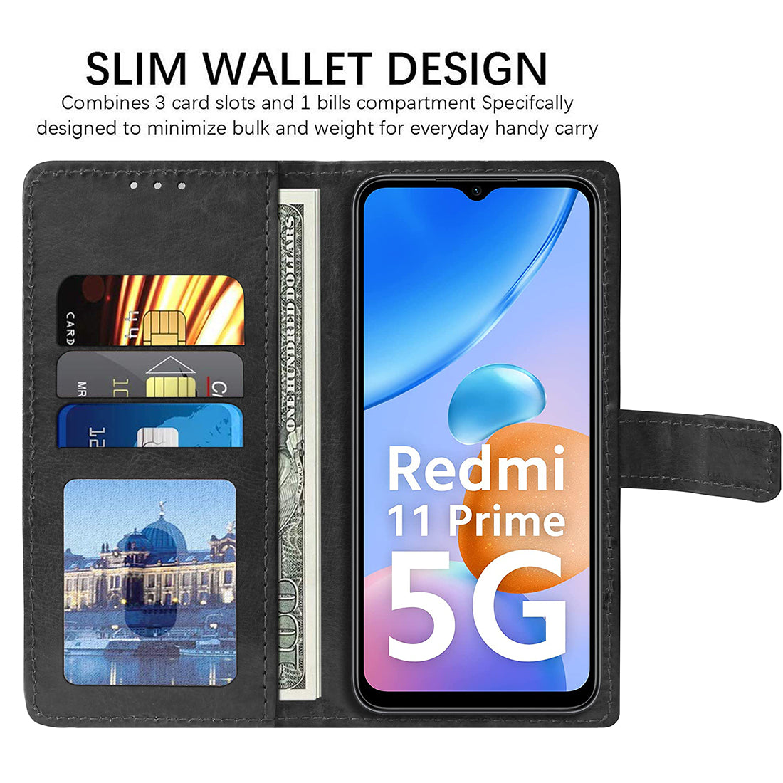 Premium Wallet Flip Cover for Mi Redmi 11 Prime 5G