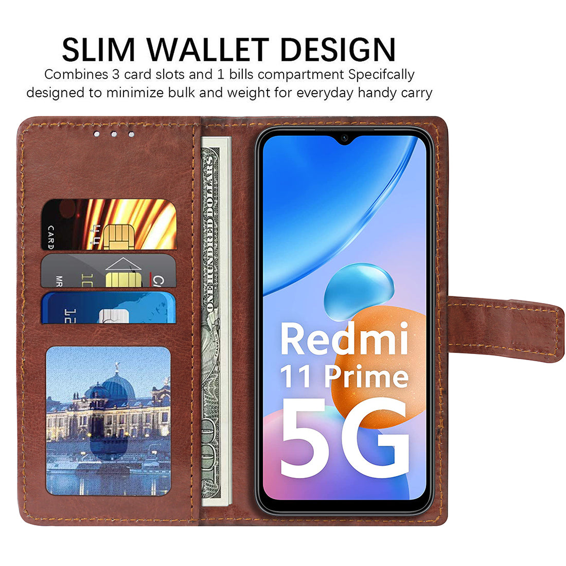 Premium Wallet Flip Cover for Mi Redmi 11 Prime 5G