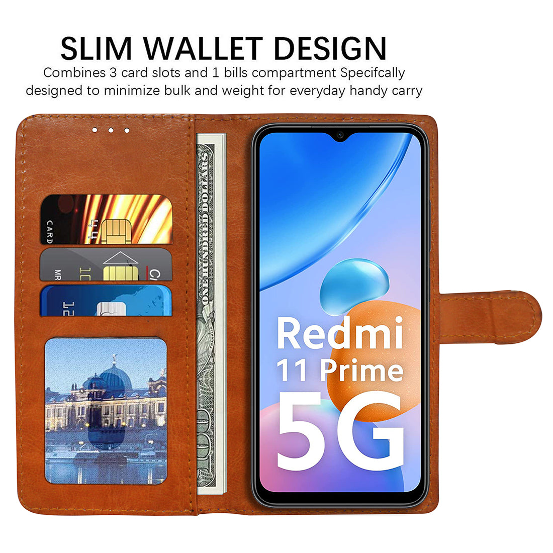 Premium Wallet Flip Cover for Mi Redmi 11 Prime 5G