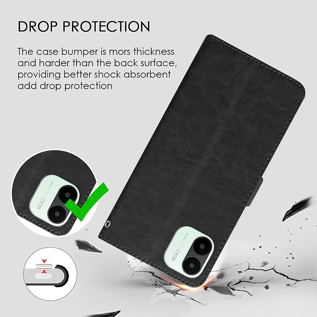 Premium Wallet Flip Cover for Mi Redmi A1 4G