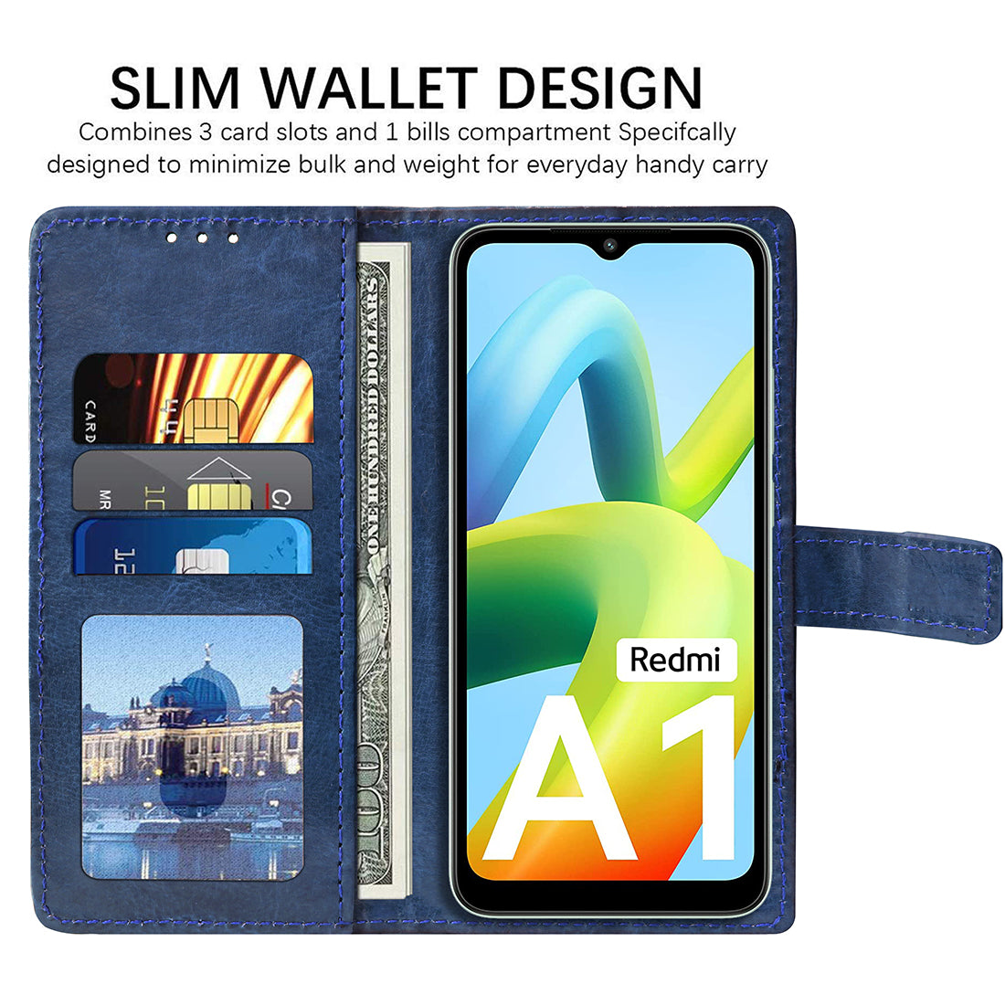 Premium Wallet Flip Cover for Mi Redmi A1 4G