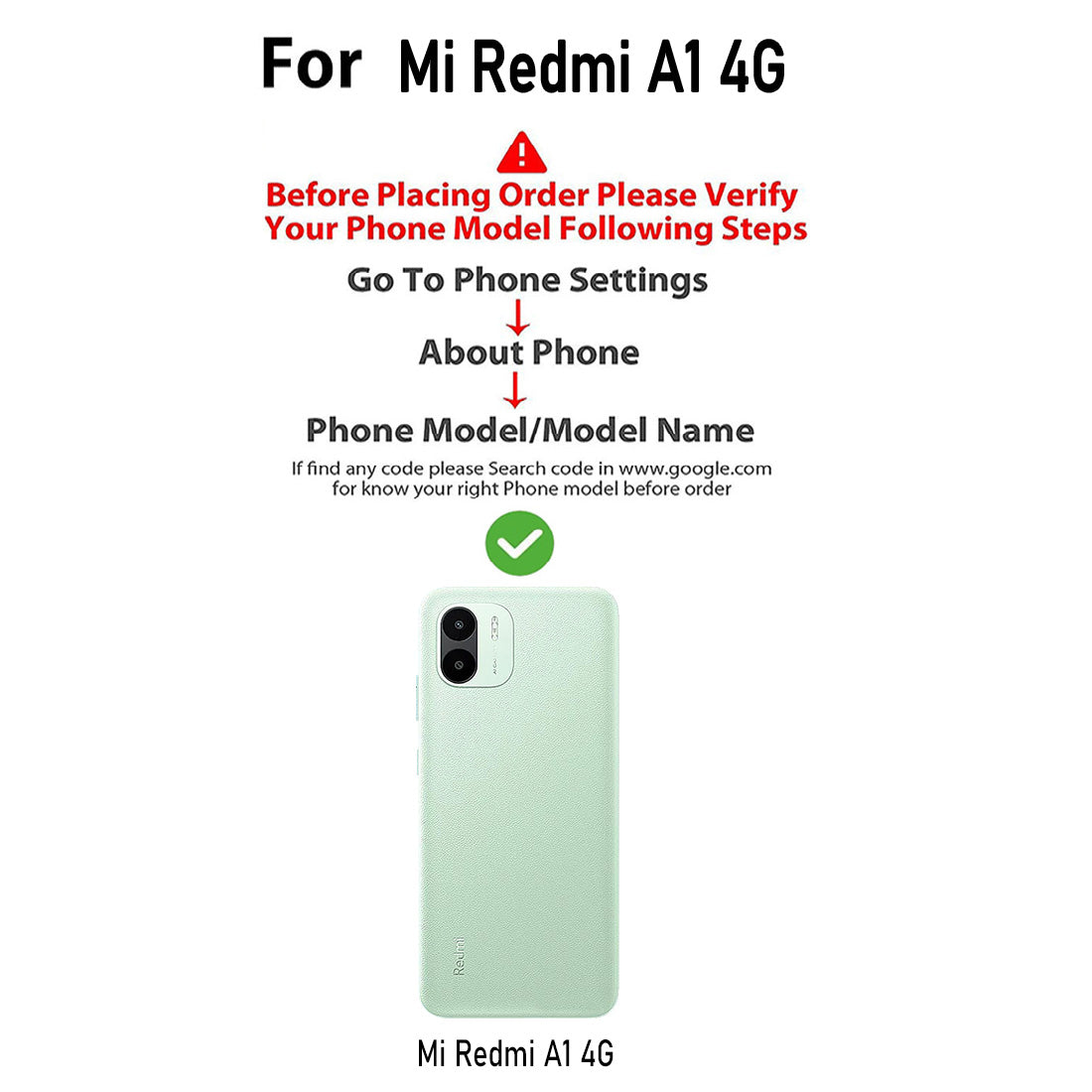 Premium Wallet Flip Cover for Mi Redmi A1 4G