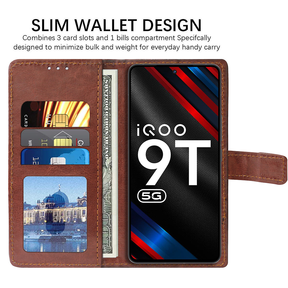 Premium Wallet Flip Cover for iQOO 9T 5G