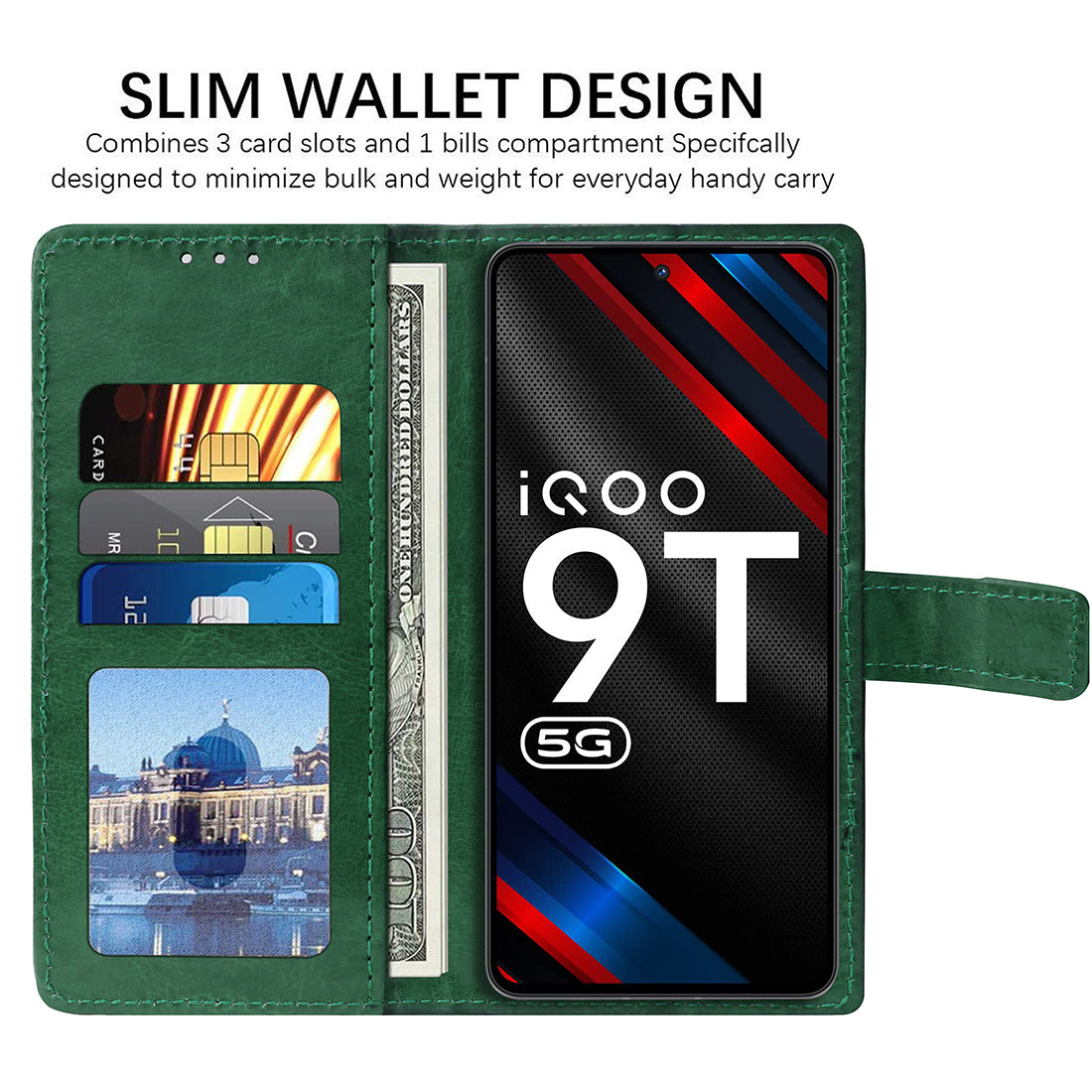 Premium Wallet Flip Cover for iQOO 9T 5G