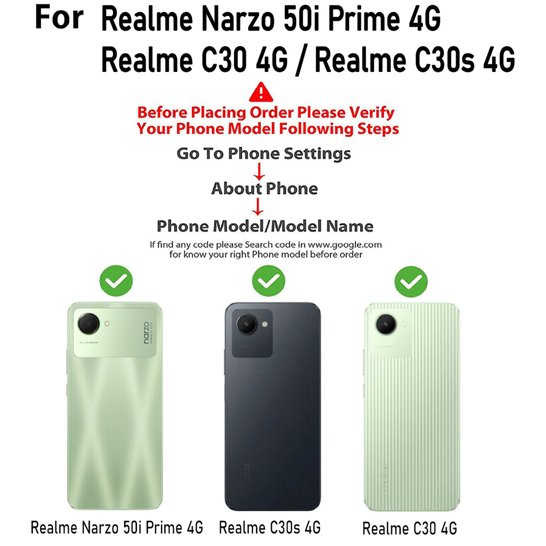 Premium Wallet Flip Cover for Realme Narzo 50i Prime 4G